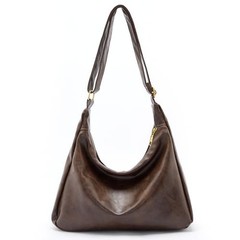 celestina Hobo Bags for Women, Ultra Soft Foldable Vegan Leather Shoulder Brown