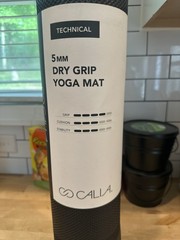 CALIA Technical 5mm Dry Grip Yoga Mat, Black, Unisex Adults