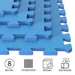 4pc Puzzle Exercise Mat with Thick Comfort Foam Interlocking Tiles 16 Sq Feet