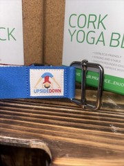 2 Cork Yoga Block & 2 6ft Straps Blue/Red Blocks 3”x6”x9” 100o Friendly New