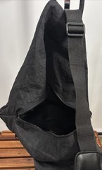 Gaiam Yoga Knapsack Single Strap Backpack Tote Bag Black Pockets Crossbody T95