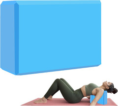 Yoga Block – Supportive Latex-Free Eva Foam – Soft Non-Slip Surface with Beveled