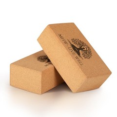 Cork Yoga Block – Natural Anti-Slip Yoga Block for Stability & Deepening Pose…