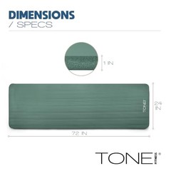1-Inch Thick Yoga Mat | High-Density, Non-slip Exercise Mat with Teal Diamond