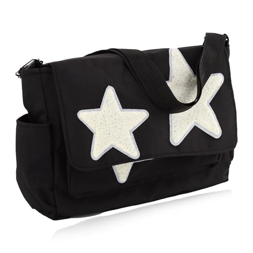 Messenger Bag for Women, Crossbody Y2K Messenger Bag with Star Purse, Large