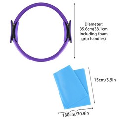 Pilates Ring Pilates Circle Resistance Ring Loop with 3 Yoga Tension Band, Yoga R…