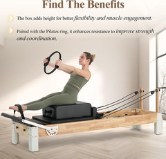 PAETA Pilates Box for Reformer, Pilates Reformer Accessories with Pilates Ring,