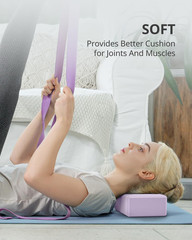 Yoga Blocks 2 Pack, Soft Non-Slip Foam Blocks with Beveled Edges for Alignment a