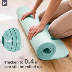 Extra Thick NBR Yoga Mat for Women & Men, 10mm Thick, 72”x32” Large Exercise …