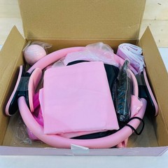 GiftinBox Pilates Essentials Kit Home Workout Set Pink Resistance Band Ring Ball