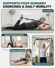 Lightweight 75” Stretching Strap for Post-Surgery Rehab & Enhanced Flexibility