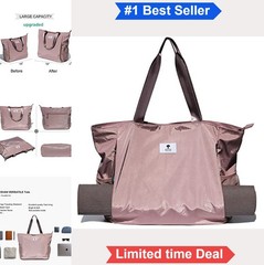 Yoga Mat Bag Tote Carrier Large 18×15 Inch Nylon Waterproof Zipper Pockets