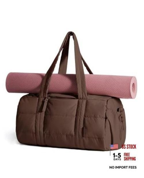 Reiki Gym Bag for Women Puffy Yoga Mat Travel Large 24L 24L-Mocha Brown
