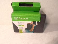 Brand New! Gaiam Yoga Block + Strap Black FREE SHIPPING