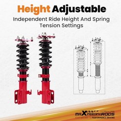 Coilovers for Toyota Corolla E130 2003-2008, for Toyota Matrix XRS E130 Red