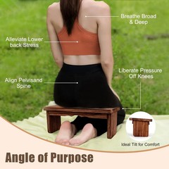 YERGOFE Folding Yoga Meditation Bench – Yoga Kneeling Bench for Adult, Wooden…