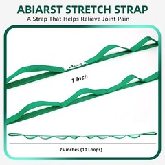 Stretching Strap Yoga Straps for Physical Therapy, 10 Loops Non-Elastic Stret…