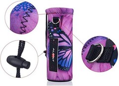 Purple Butterfly Crossbody Sleeve Water Bottle Sling Bag Carrier – Insulated
