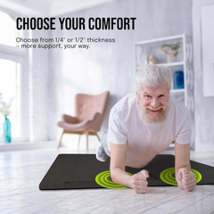 Large Yoga Mat (6’X4′) – 1/4″ & 1/2″ Thick Exercise Mats for Home Workout, Extra