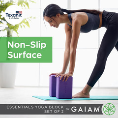 Yoga Block – Supportive Latex-Free Eva Foam – Soft Non-Slip Surface with Beveled