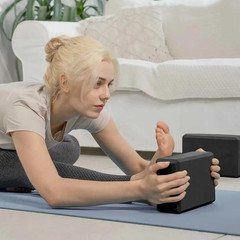2 Pack Recycled EVA Yoga Block High Density Non-Slip Surface Easy Grip Black