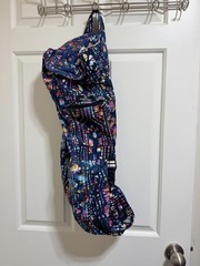 Hugger Mugger Yoga Mat Bag Colorful Batik Cotton Two Pocket Zip Up Hippy Artsy