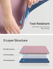 Heathyoga Yoga Mat Non Slip TPE Pilates Exercise Mats for Home Workout Gym Fitne