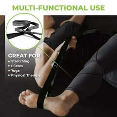Gradient Fitness Stretching Strap for 12 Count (Pack of 1), Black/Grey