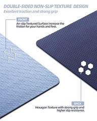 Yoga Mat Non Slip, Anti-Tear 1/4 Thick TPE Yoga Mats for Women and Men, Gray
