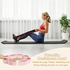 Fitness Resistance Bands, 8-Section Number Stretch Band 2 Pcs & Light Pink