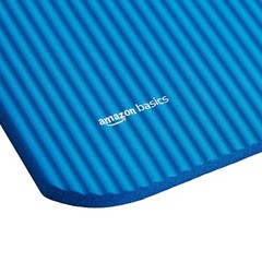 Amazon Basics 1/2 Inch Extra Thick Exercise Yoga Mat with Carrying Strap Blue