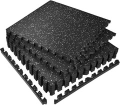 0.56” Thick 6 Pcs 24 Sq Ft Rubber Exercise Equipment Mats, High Density EVA