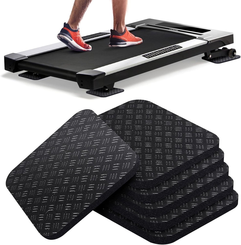 Treadmill Mat Pads 4PCS- Double-Sided Non-Slip – Anti Vibration Mat for