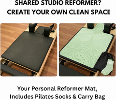 Pilates Reformer Mat Non Slip – Washable Reformer Mat Cover with Grip Socks & Me