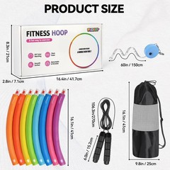 Weighted Exercise Hoop for Adults, 2.2lbs Adjustable Fitness Hoop, 8 Detachab…