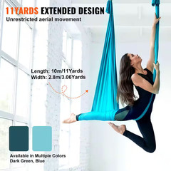 Aerial Silk and Yoga Swing 11 Yards Aerial Yoga Ha Mmock Kit with 100Gsm Nylon F