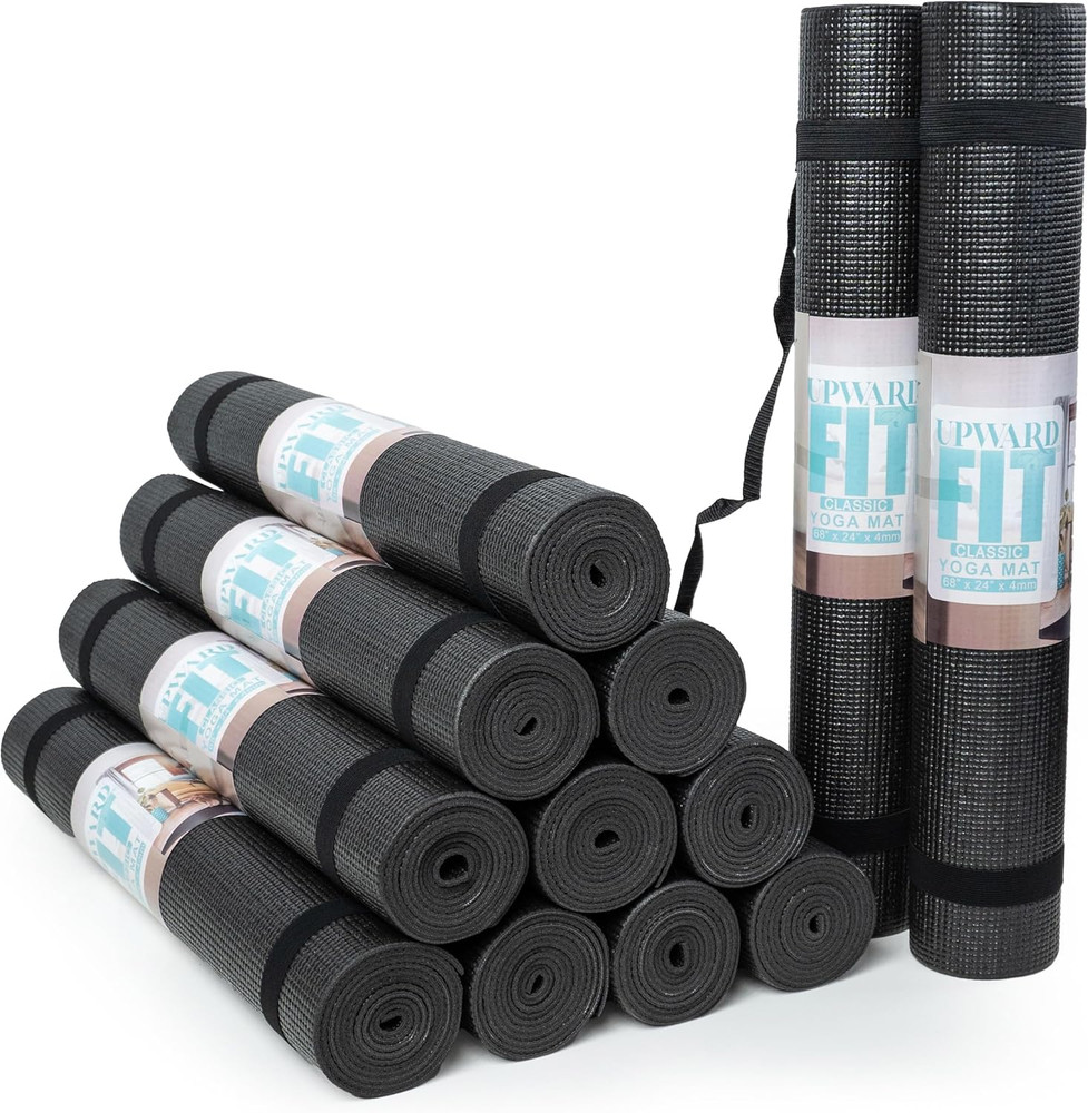12-Pack Yoga Mat, 68″ X 24″, Non-Slip, 4Mm Thick, Bulk for Home and Studio
