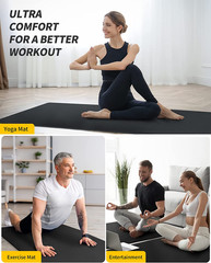 CAMBIVO Yoga Mat for Women and Men, Extra Long and Wide Exercise Mat(72″X48″/84″