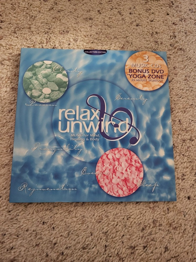 Readers Digest Relax Unwind Music Mind Healing & Body 3 Music CDs Bonus Yoga DVD