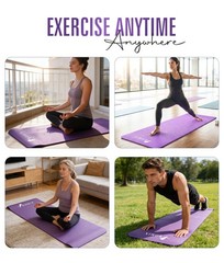 72″x24″ NonSlip Thick 2/5 Inch 10mm Yoga Mat For Men Women Carry Bag Strap