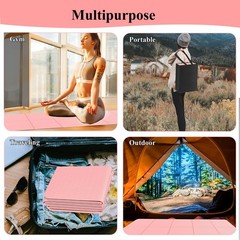 Black TPE Non-Slip Foldable Exercise Mat, 1/4″ Thick, Perfect for Pilates, Ou…