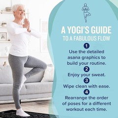 Thick 5mm PVC Yoga Mat for Home and Gym with Illustrated Poses for Stretching