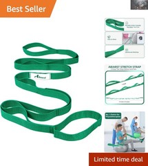 10-Loop Durable Yoga Strap – Non-Elastic Stretch Band for Flexibility & Recovery