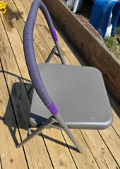 Pune Folding Metal Yoga Chair with Fabric-Wrapped Top Bar Support