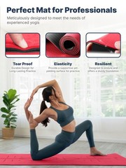 Pro Yoga Mat With Body Alignment Lines, Yoga Mat Non Slip 6mm Sports…