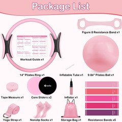 Pilates Kit for Women, Pilates Equipment Ring and Ball Set with Resistance Ba…