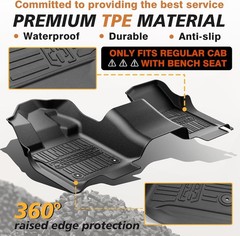 TripleAliners Floor Mats All Weather Liner Compatible with 2015-2024 2025 Ford