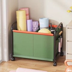 Portable Wheeled Home Gym Storage Rack Rolling Cart Yoga Mats Foam Rollers Toys