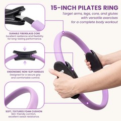 Pilates Kit – 15″ Pilates Ring Set for Women Home Workouts, Pilates/Yoga Equi…