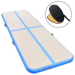 Gymnastics mat with pump inflatable 700x100x10 cm PVC blue